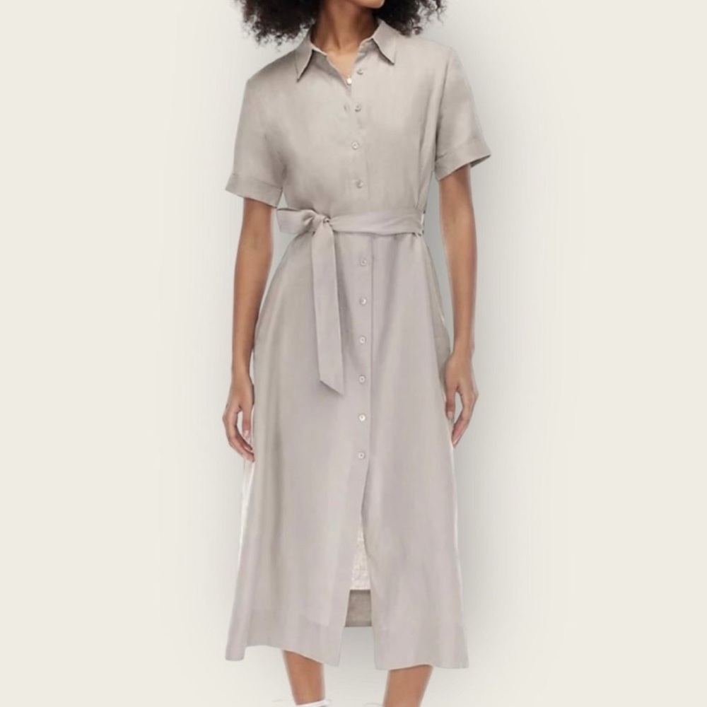 Aritzia Wilfred Eleta Linen Button Front Shirt Dress